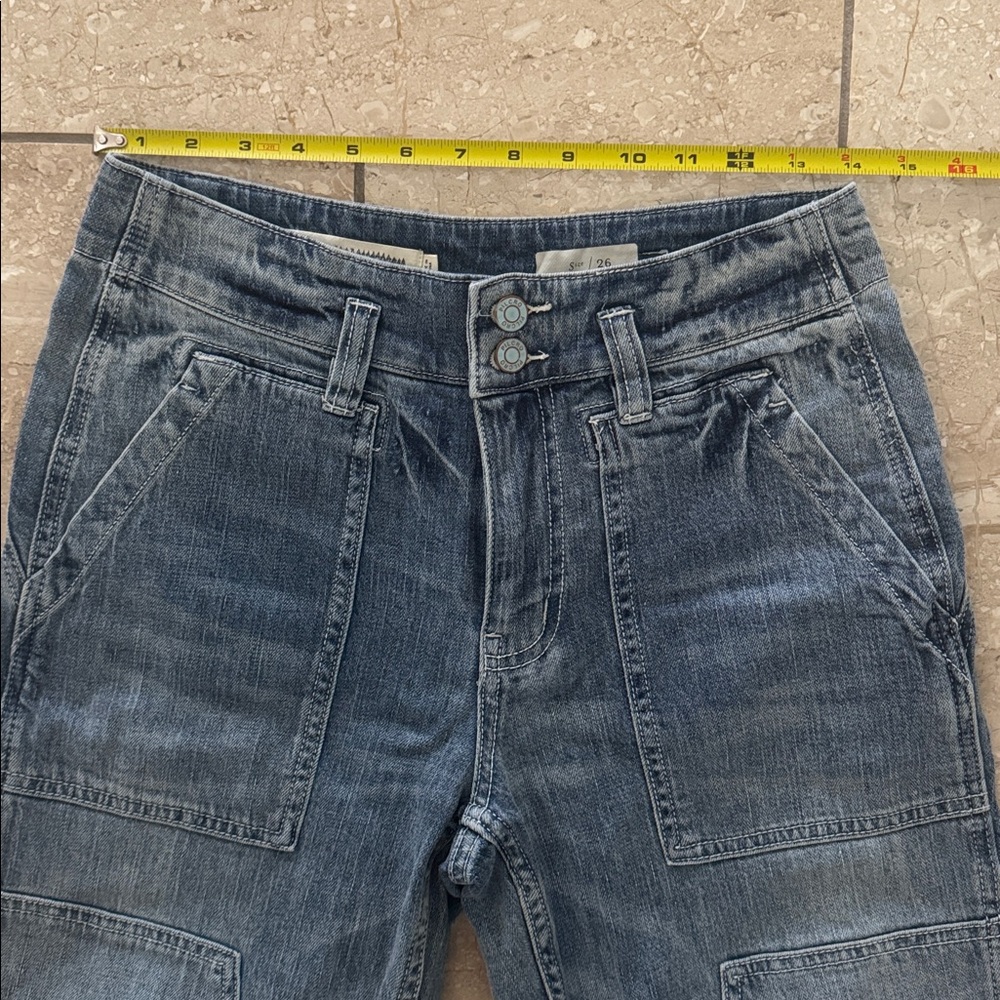 Anthropologie Pilcro The Wanderer Relaxed Utility Jean Distressed Denim Pockets - Picture 8 of 16